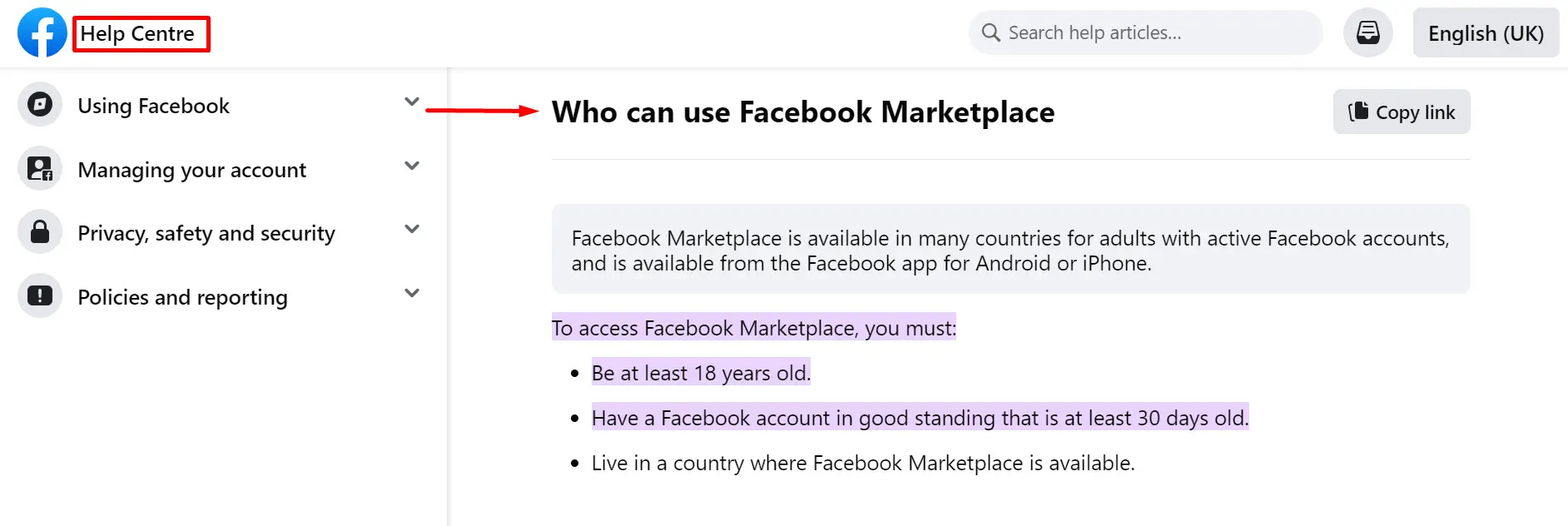 Who can Use Facebook Marketplace
