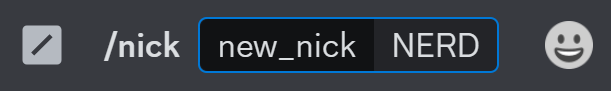 Nick command in the chatbox