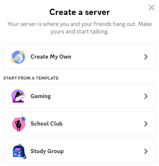 Select Create a Server