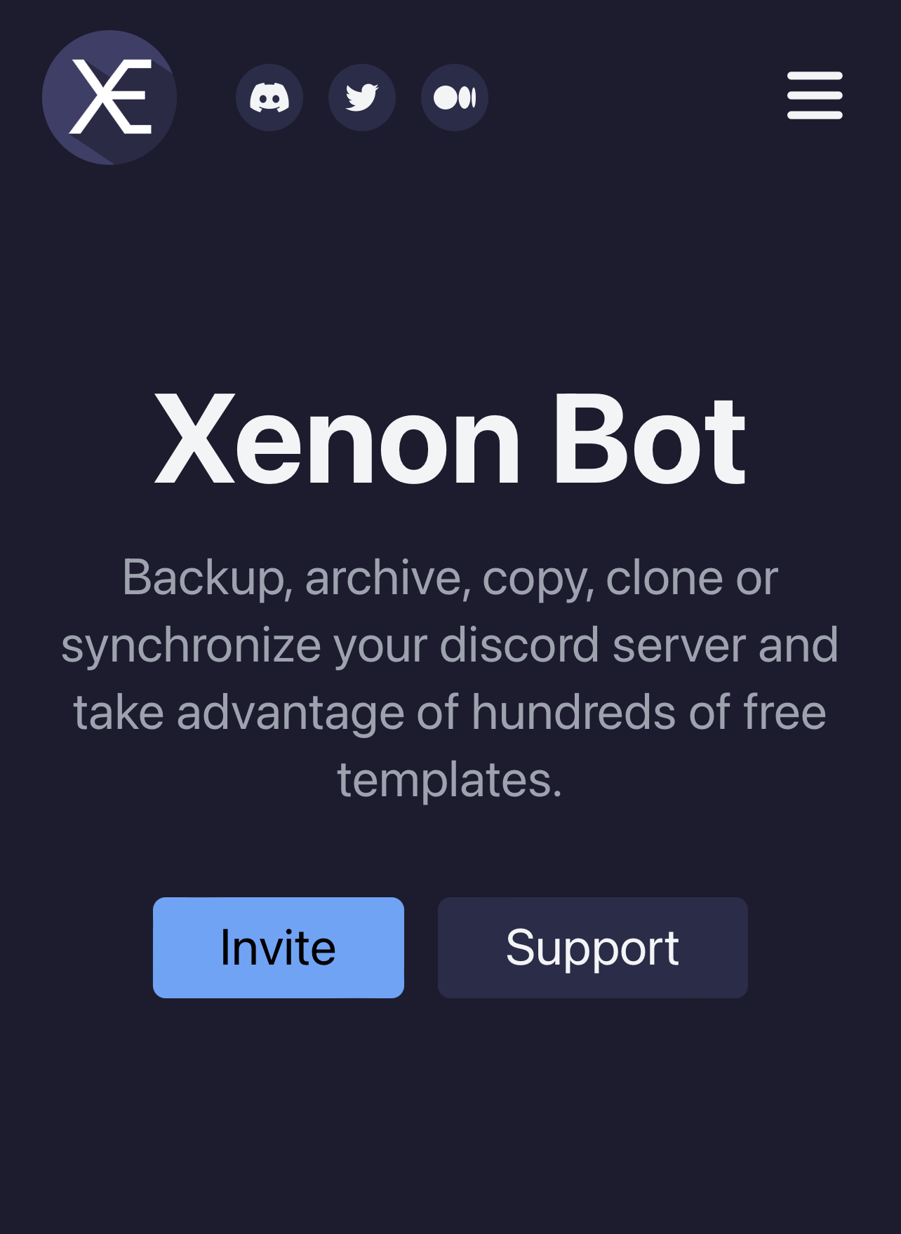Invite Xenon bot to Discord mobile