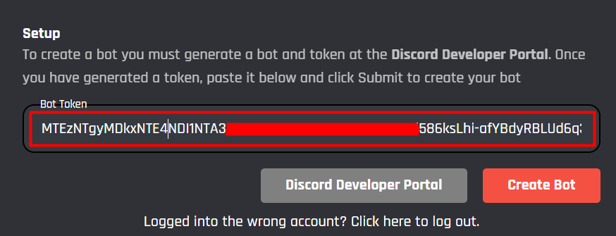 Paste the Token in Botghost Dashboard
