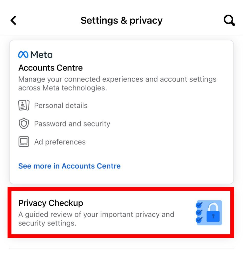 Privacy Checkup