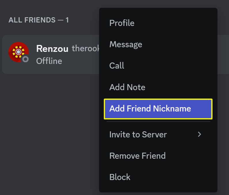 Right click user and click add friend nickname Discord PC