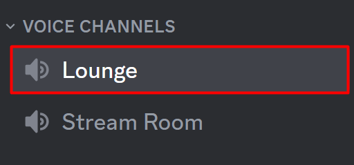 Select the voice channel in Discord PC