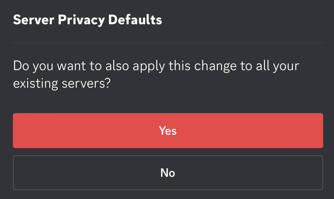 Select yes or no discord mobile