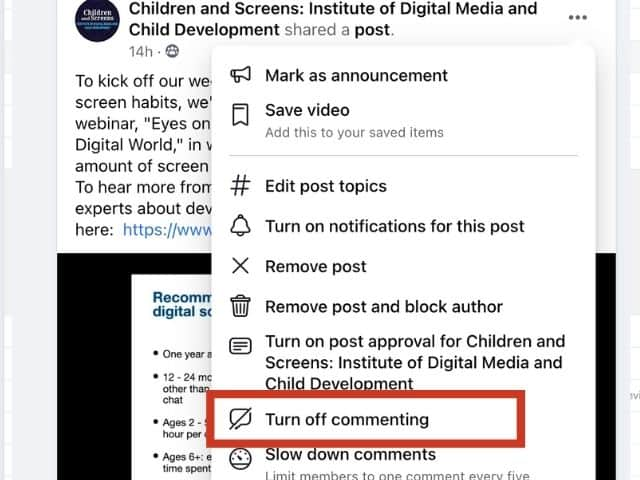 Turn off commenting