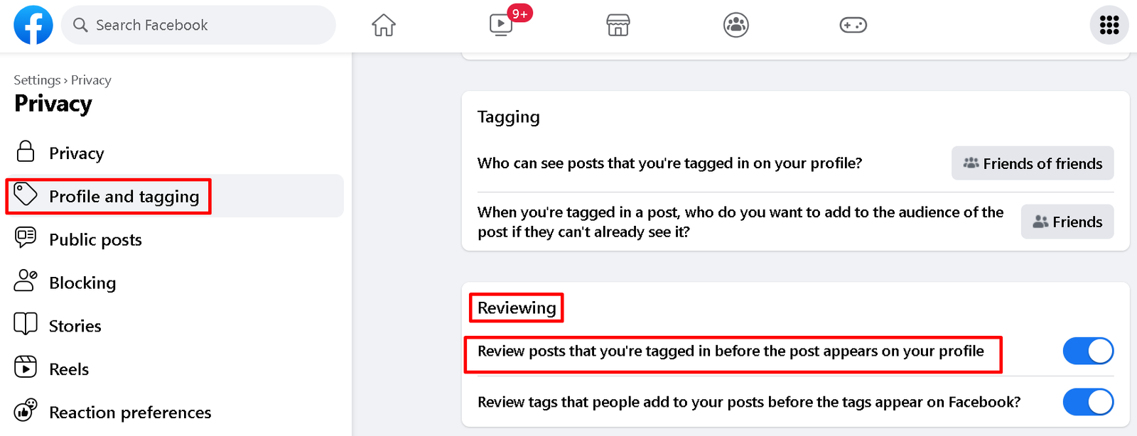 Review posts that you are tagged in