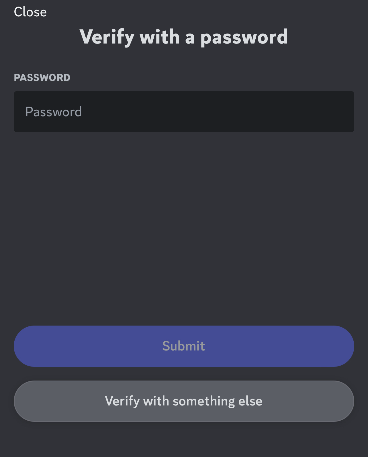 Enter discord password mobile