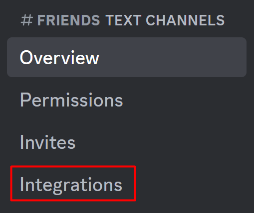 Go to integrations of the channel Discord PC