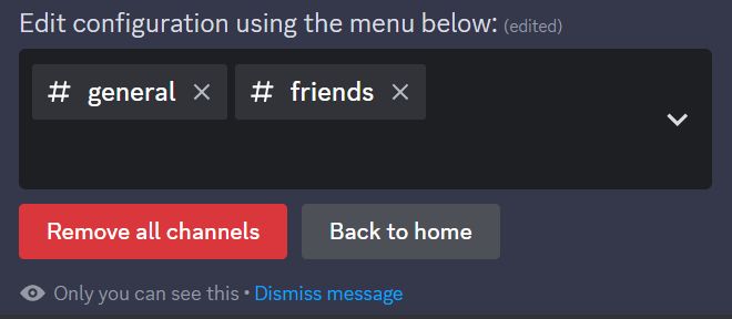 Select the channels for confession bot Discord